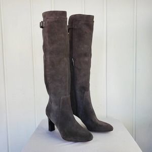 Via Spiga Parca Brown Suede Knee High Heeled Boots Size 6